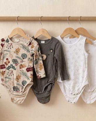 Set 4 body manica lunga bimbo 12–18 mesi