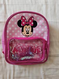 Zainetto Minnie Disney rosa con paillettes 