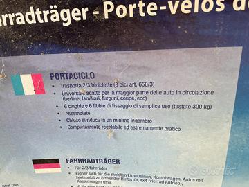 Porta bicicletta posteriore auto