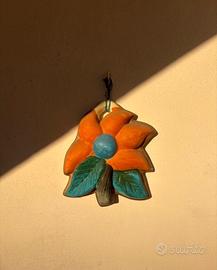 Decoro murale - Fiore terracotta