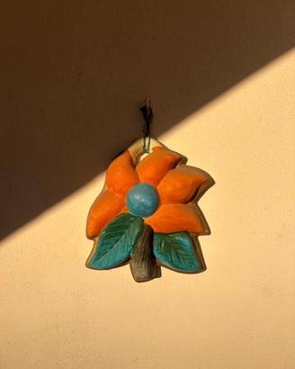 Decoro murale - Fiore terracotta