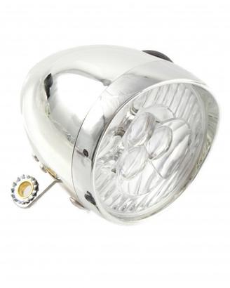 Faro anteriore retrò cromato led bianchi bici