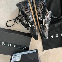 Scarpe Richmond cuoio nero e brillantini n.38