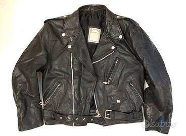 CHIODO NERO VINTAGE IN VERA PELLE