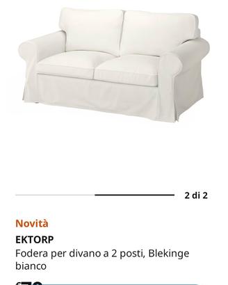 federa bianca per Ektorp divano Ikea due posti 