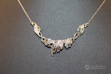 Splendido collier vintage argento marcasite