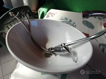 lavandino bagno ovale bianco, misura 40x30 +rubine