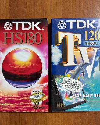 Videocassette VHS TDK 120 e 180 min