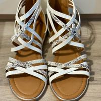 Sandali donna bianchi intrecciati n.37 come nuovi