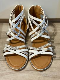 Sandali donna bianchi intrecciati n.37 come nuovi