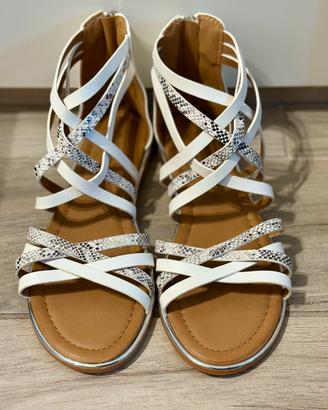 Sandali donna bianchi intrecciati n.37 come nuovi