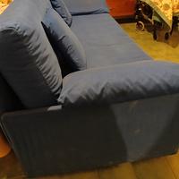divano letto singolo e pouf 