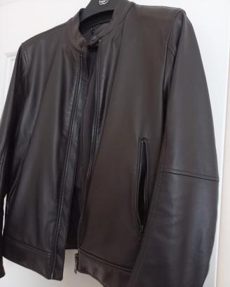 Giacca pelle Mango marrone