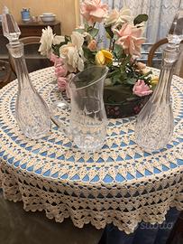 Caraffa + bottiglie in vetro molato