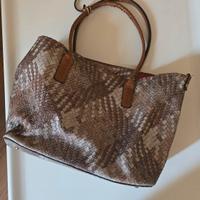doppia borsa in pelle finto pitone