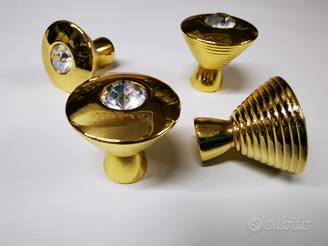 Pomolo bagno oro con Swarovski