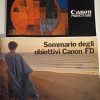 sommario obiettivi canon FD+canon products guide