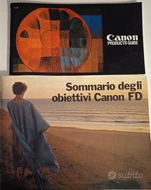 sommario obiettivi canon FD+canon products guide