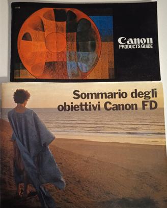sommario obiettivi canon FD+canon products guide