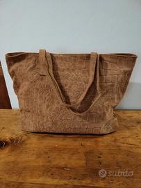 Borsa in pelle scamosciata rosa