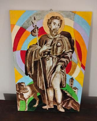 san Rocco olio su tela di Anna Maria Caliani