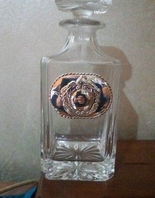 BOTTIGLIA  VUOTA PORTA VINTAGE VETRO E CRISTALLO