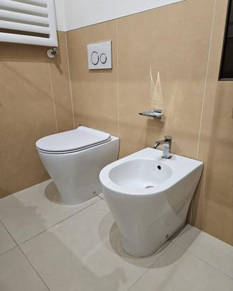 Set sanitari Flaminia wc e bidet filomuro 52 cm