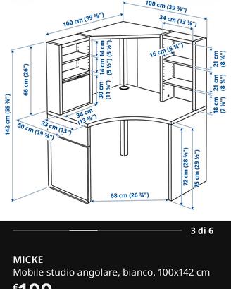 Scrivania angolare Micke IKEA
