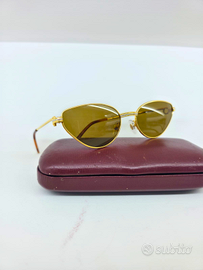 Cartier Vintage Rivoli Gold Cat Eye Occhiali Sole