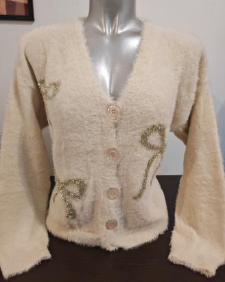 Gilet con fiocchi oro