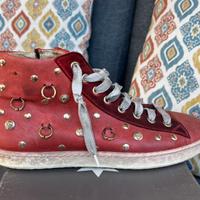 Scarpe donna sneaker sequoia rosso n38 borchie