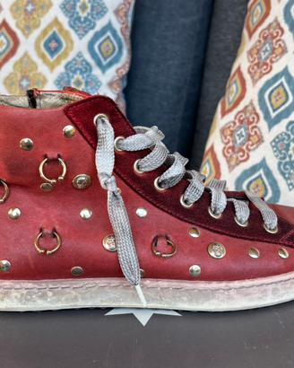 Scarpe donna sneaker sequoia rosso n38 borchie
