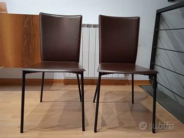 Sedie Calligaris cuoio marrone