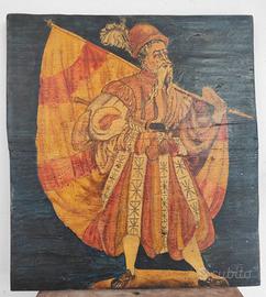 Antico pannello  raffigurante un Lanzichenecco