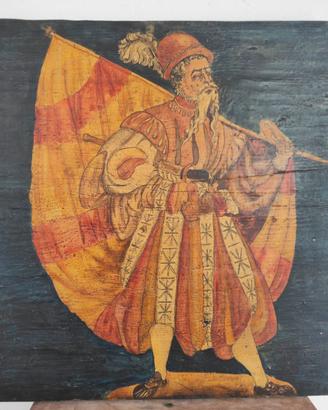 Antico pannello  raffigurante un Lanzichenecco