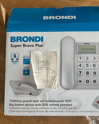 Telefono fisso per anziani Brondi, con SOS