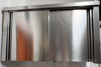 Pensile professionale inox  – 2 ante scorrevoli