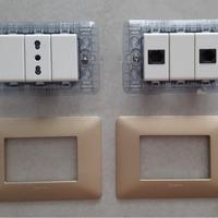 2 Prese complete Bticino Matix a 3 Moduli ciascuna