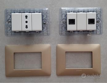 2 Prese complete Bticino Matix a 3 Moduli ciascuna