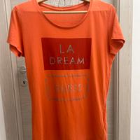 T-shirt guess donna taglia L arancione orginale