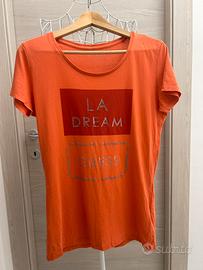 T-shirt guess donna taglia L arancione orginale