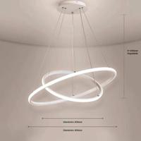 lampadario a led a sospensione 2 anello