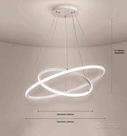 lampadario a led a sospensione 2 anello