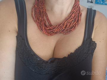 Collana etnica multi-filo artigianale 