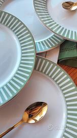 6 piatti Millerighe Verde 