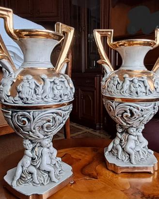 Coppia di vasi ceramica Capodimonte
