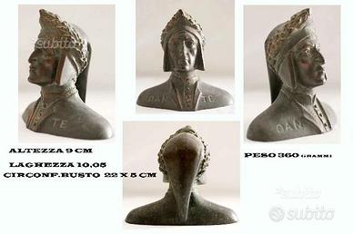 Mezzo busto Dante in bronzo primi 900