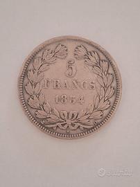 Moneta 5 Franchi Francesi 1834