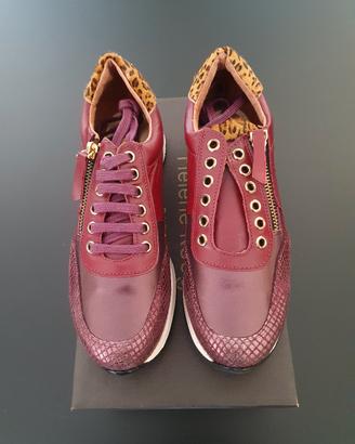 Sneakers Helene Rouge in pelle bordeaux