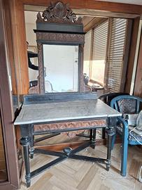Consolle antica con piano in marmo e specchio 900'